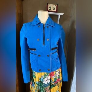 BCBGMaxAzria Runway Collection Blue Cotton Jacket Women’s size XS